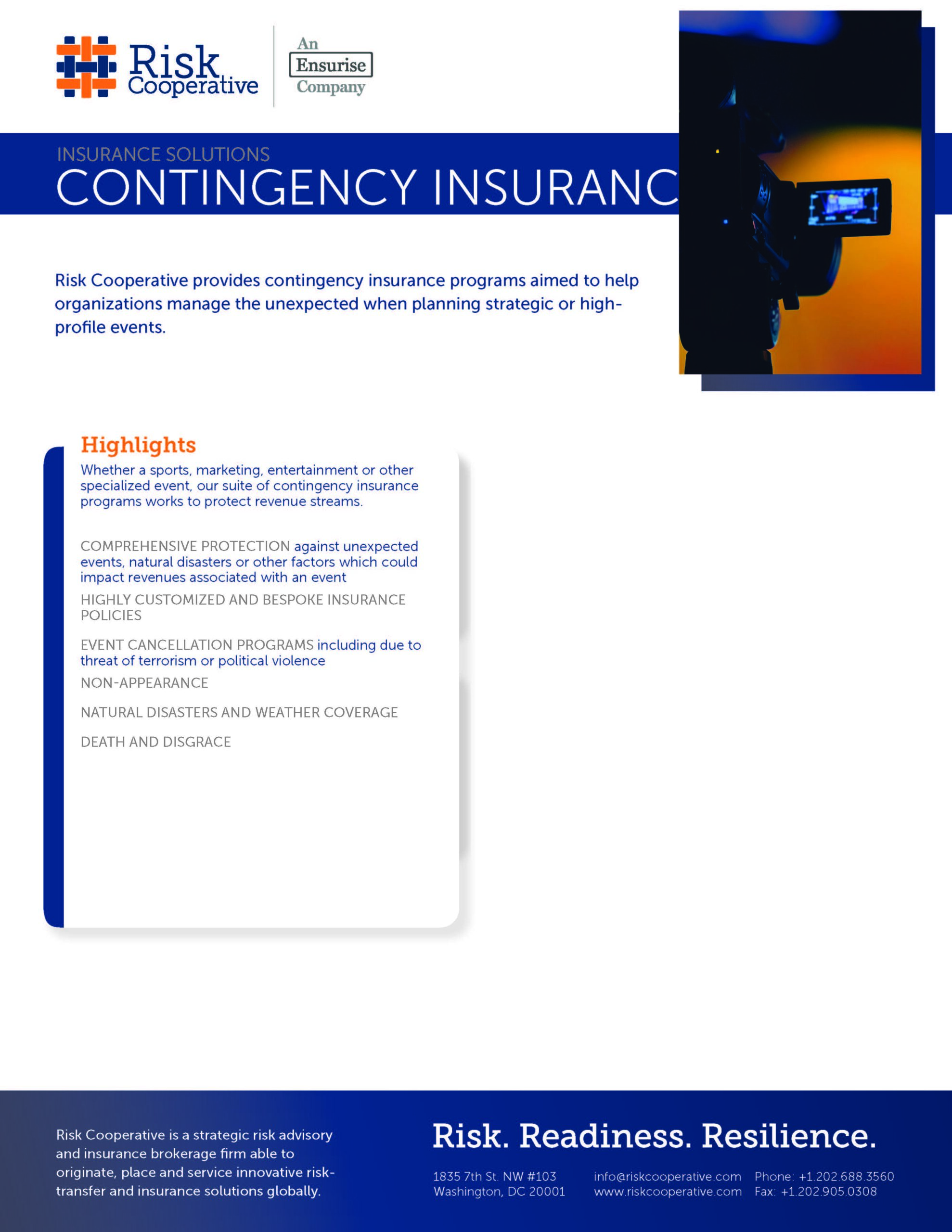 Contingency Insurance OnePager