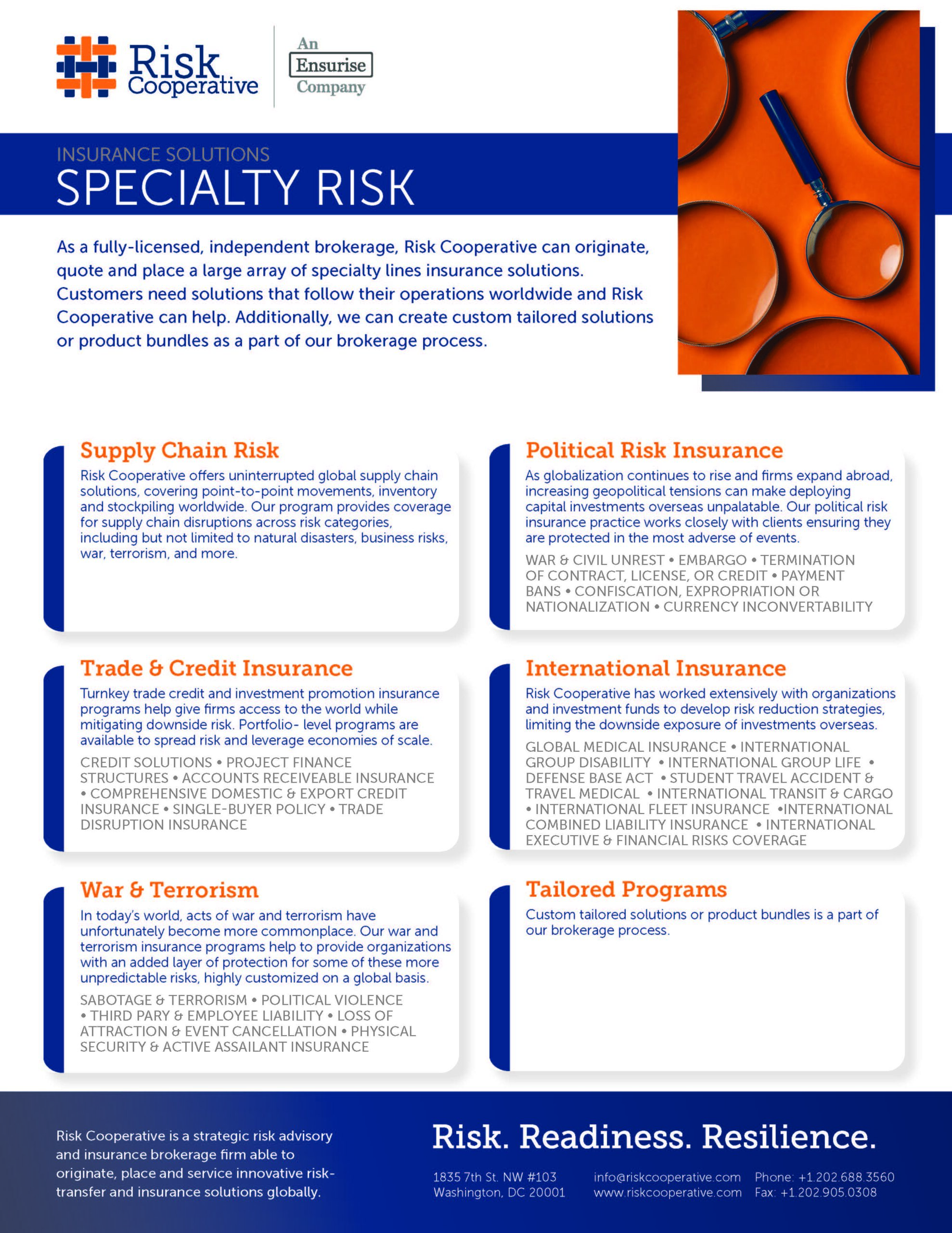 Specialty Insurance OnePager